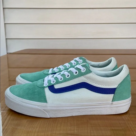 Vans Women’s Skateboard Sneakers Size 8 Green and Blue - Picture 2 of 13